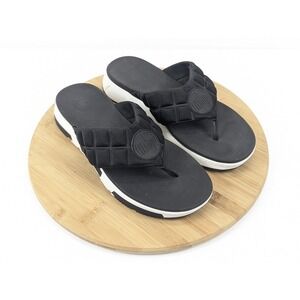 Fitflop Sandals Black White Womans 9 Sport Flip Flops Thong‎ Slip On